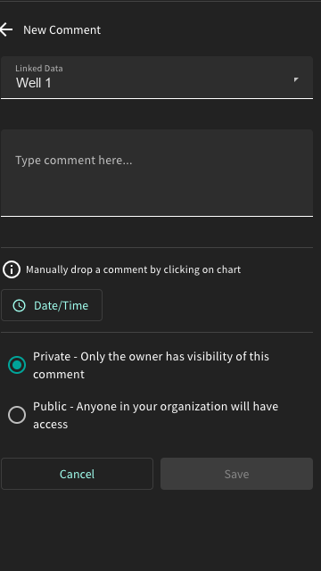 New Comment panel