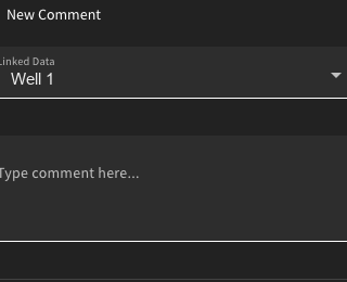 Linked Data selector in the New Comment panel